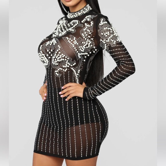 Fashion Nova Burnin’ Love Pearl Dress - Picture 4 of 5
